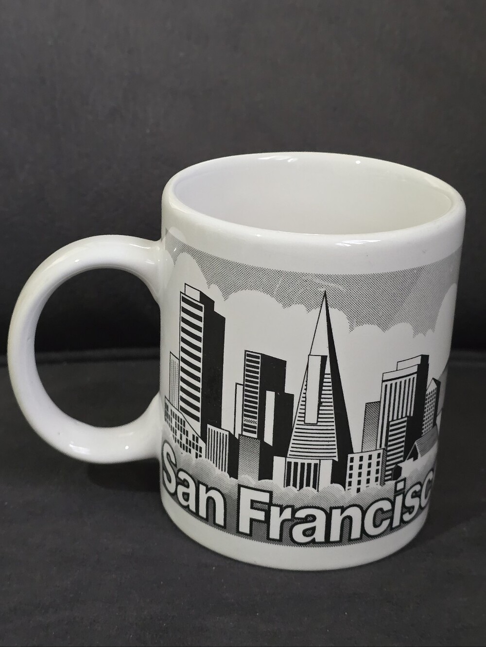 Vintage San Francisco Skyline Ceramic Mug -Black & White